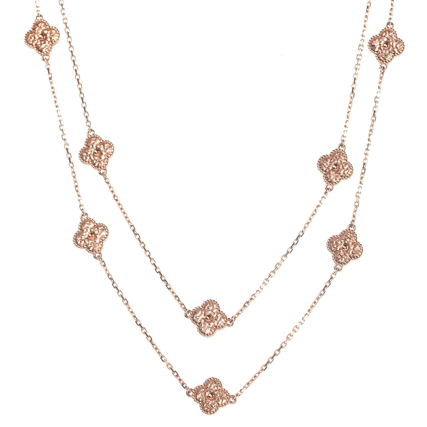 18K Rose Gold 16 Motifs Sweet Alhambra Necklace