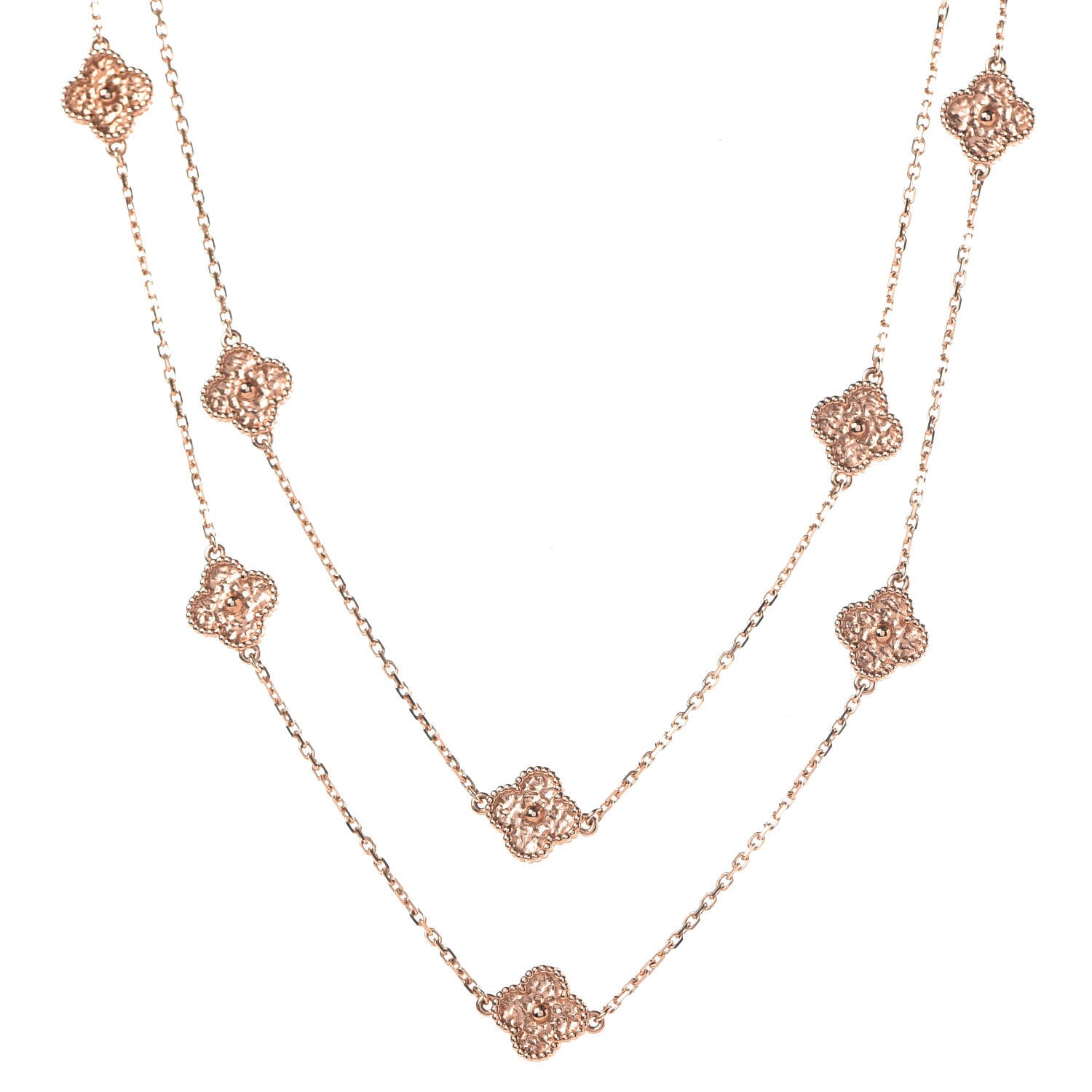 Van Cleef & Arpels 18K Rose Gold 16 Motifs Sweet Alhambra Necklace 1 of 6