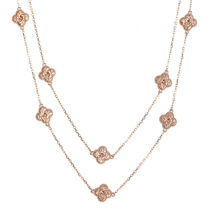 Van Cleef & Arpels 18K Rose Gold 16 Motifs Sweet Alhambra Necklace 1 of 6