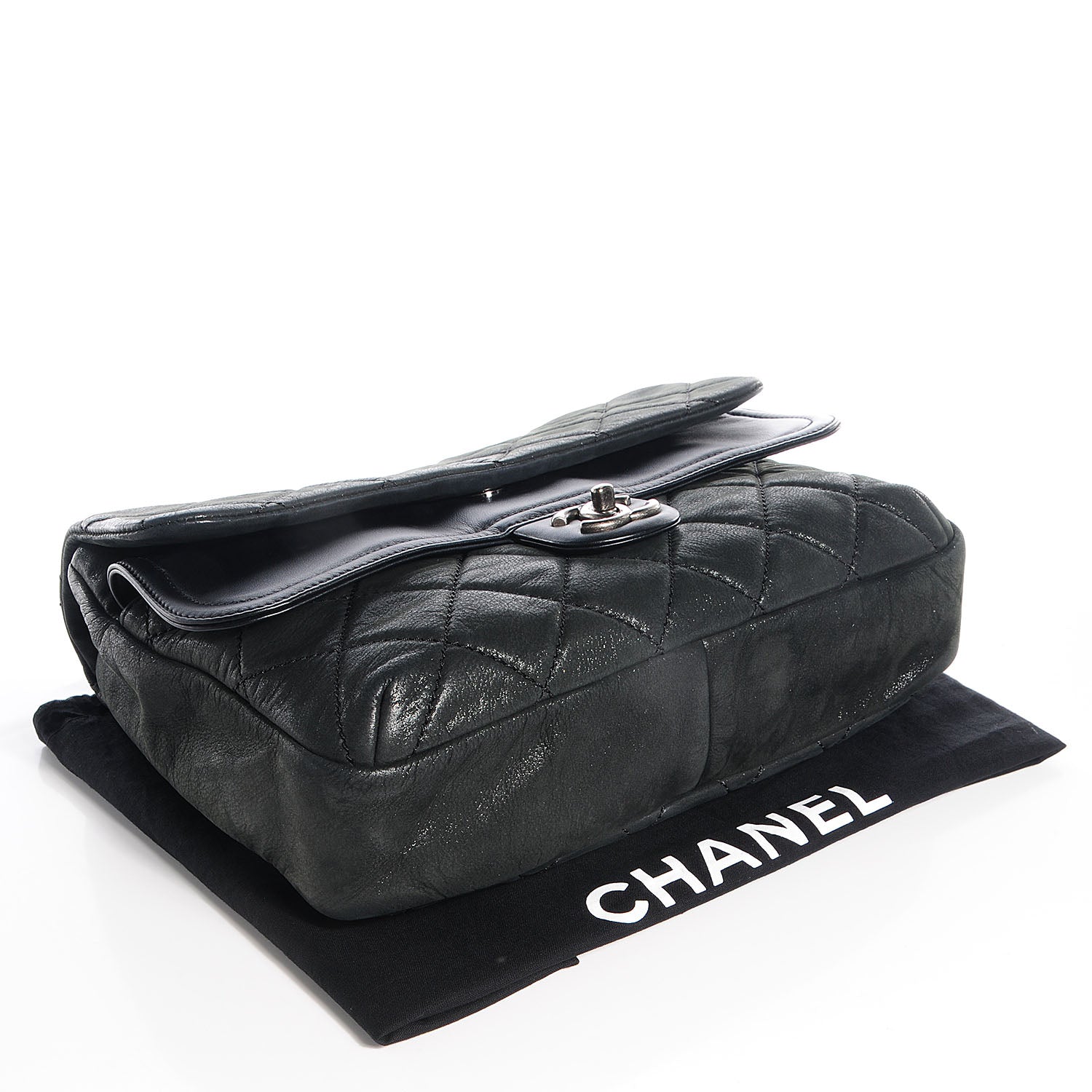 Chanel Iridescent Calfskin In the Mix Jumbo Double Flap Black 8 of 19