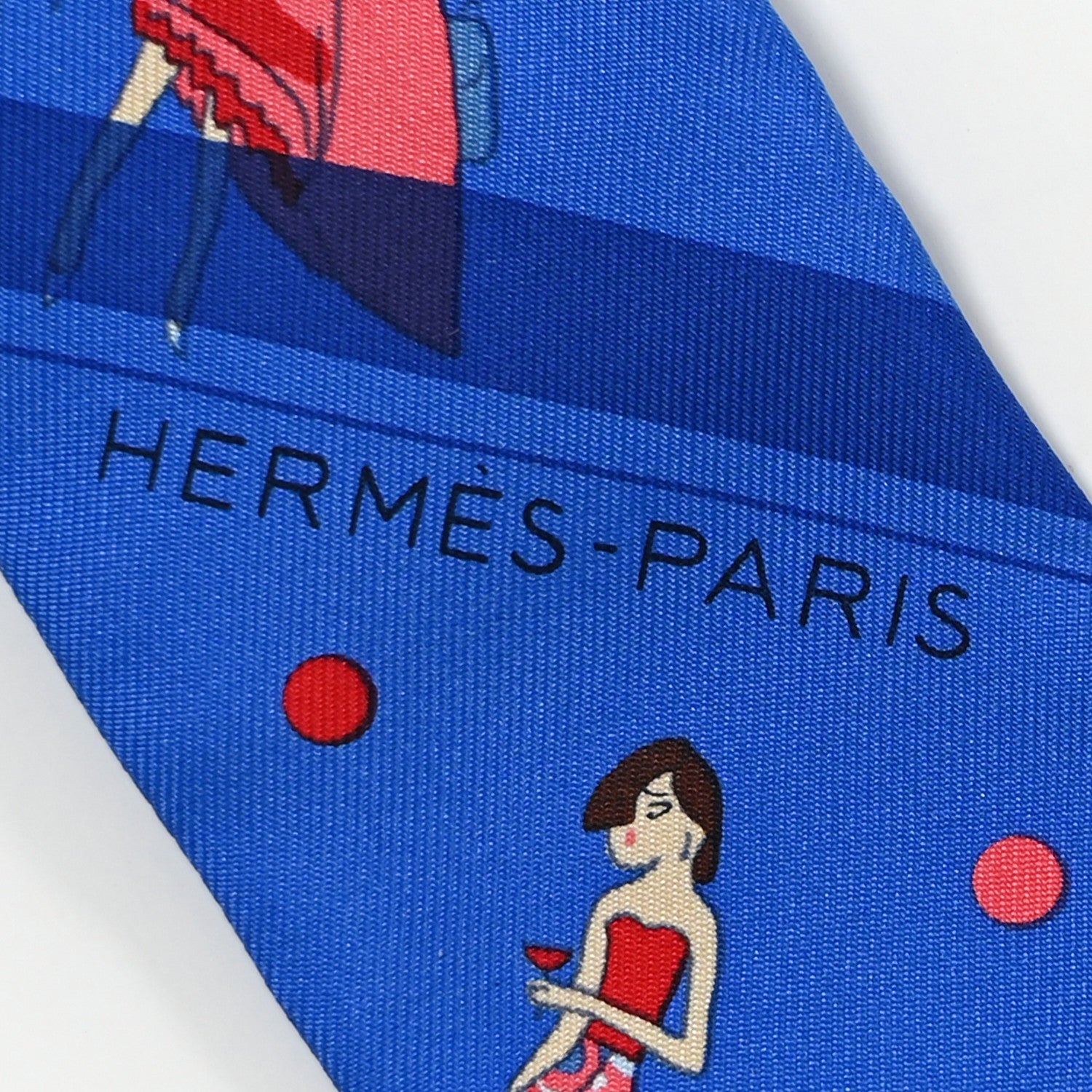 Hermes Silk Ex-Libris Les Parisiennes Twilly Bleu Royal Rouge Ciel 2 of 4