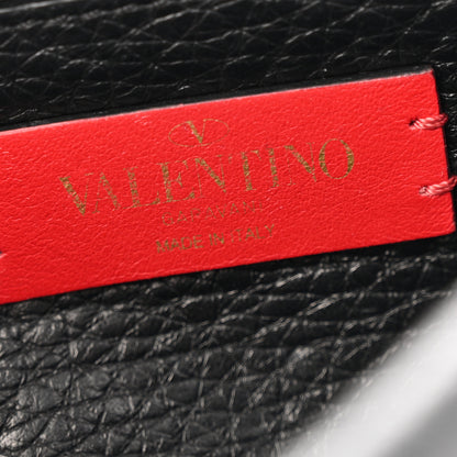 Valentino Garavani Grainy Calfskin Rockstud Double Flap Crossbody Bag Black 6 of 12