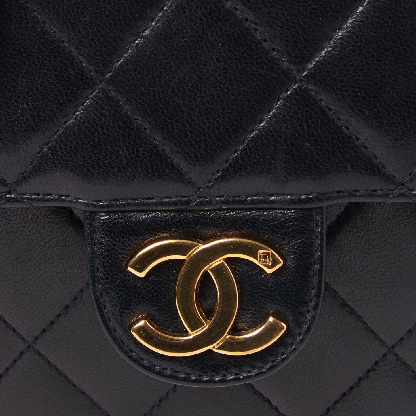 Lambskin Quilted Small Single Flap Bag Black