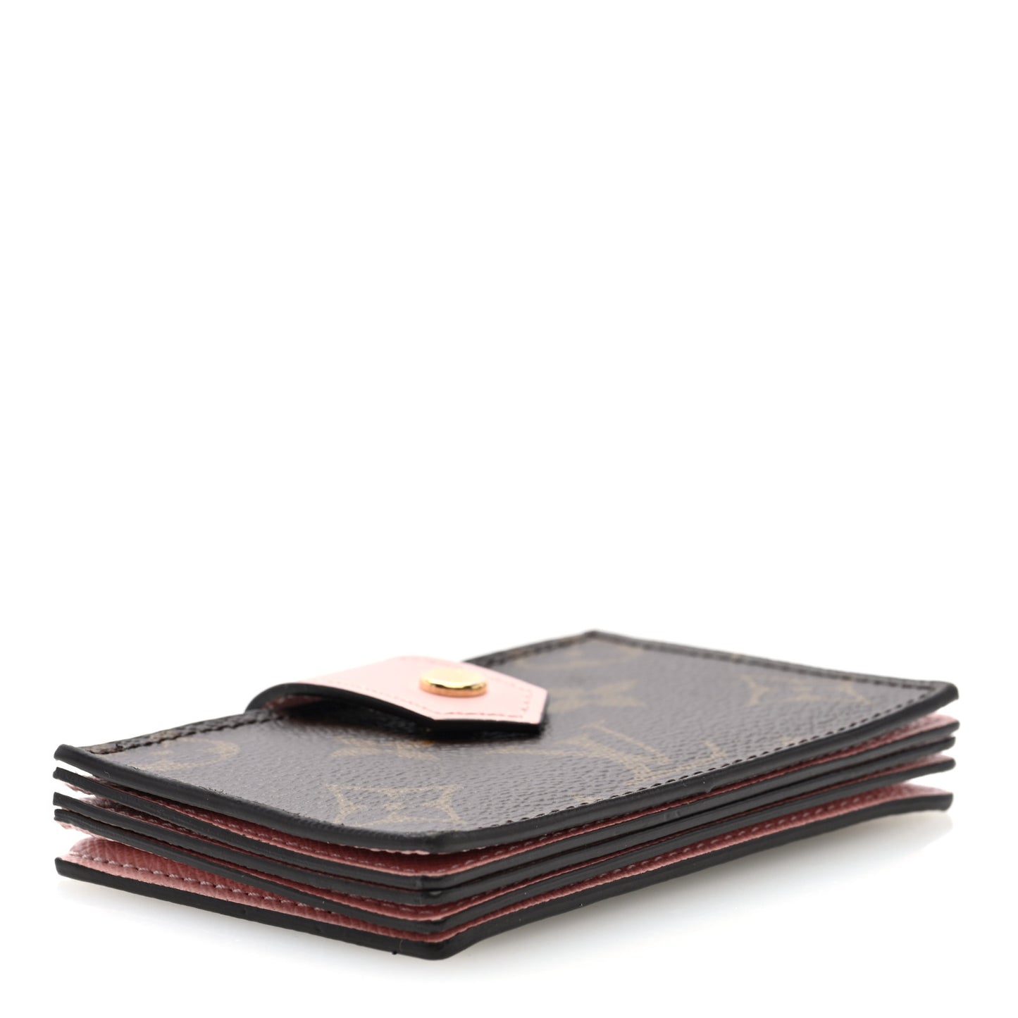 Monogram Gusset Card Holder Rose Ballerine