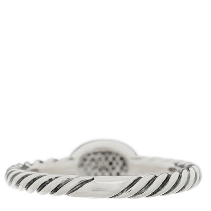 David Yurman Sterling Silver Diamond Pave Cable Classics Oval Ring 50 5.5 3 of 4