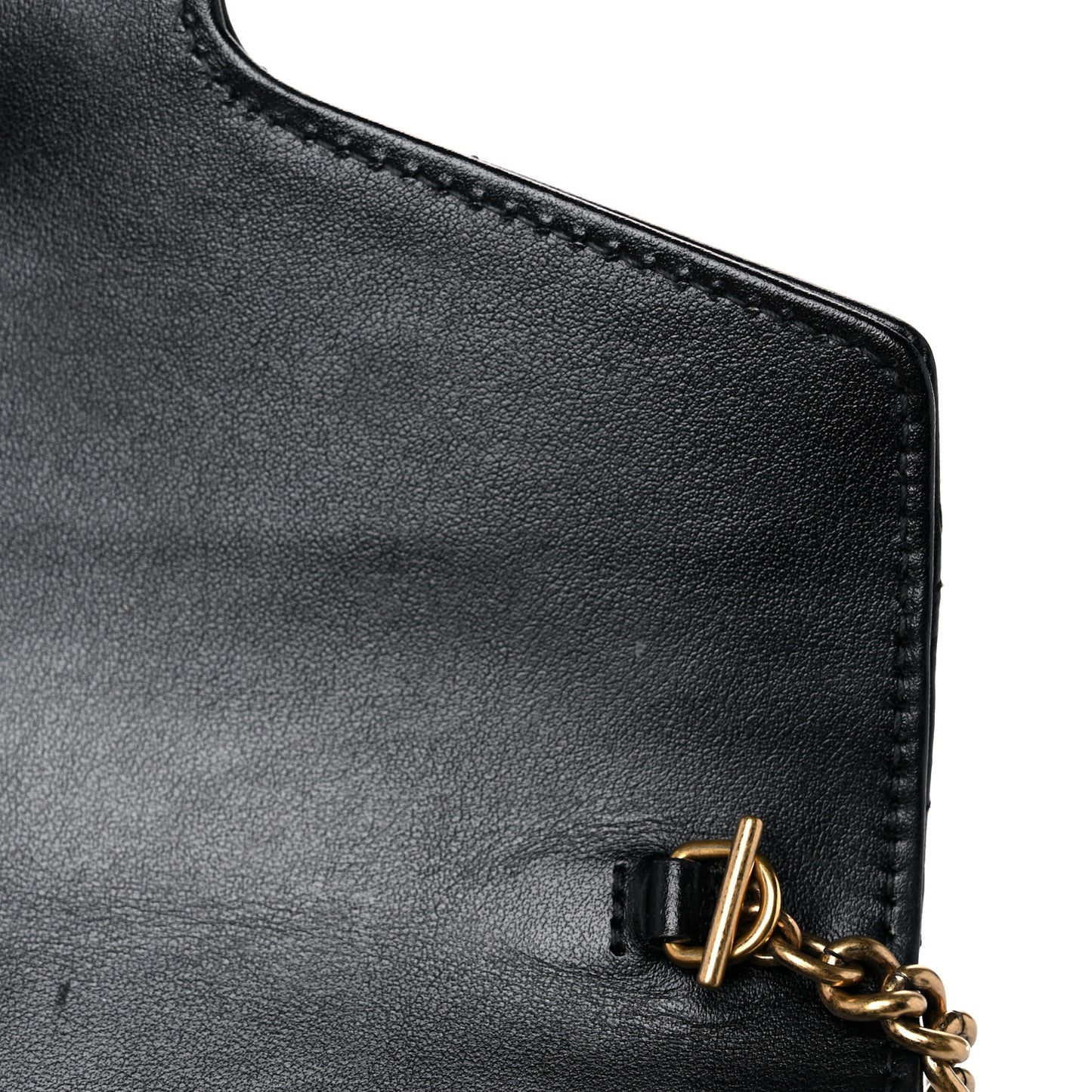 Calfskin Matelasse GG Marmont Chain Wallet Black