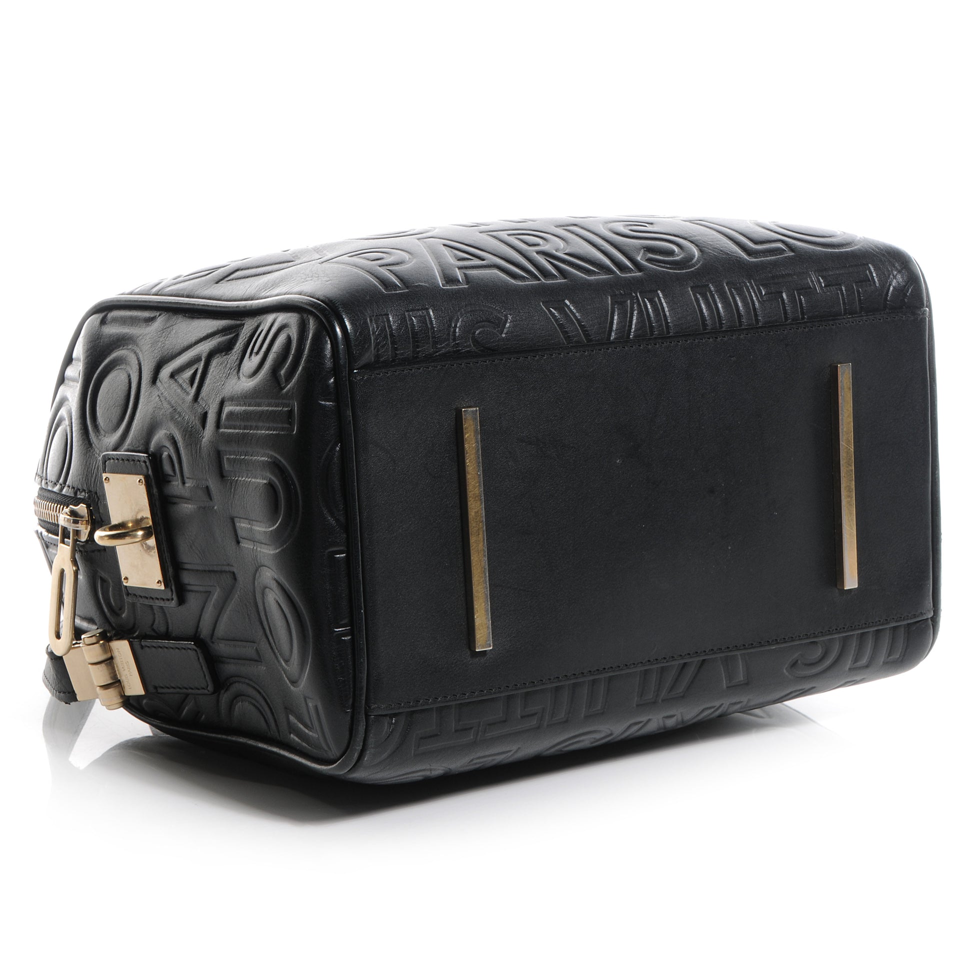 Louis Vuitton Calfskin Embossed Mini Cube Speedy Black 4 of 7