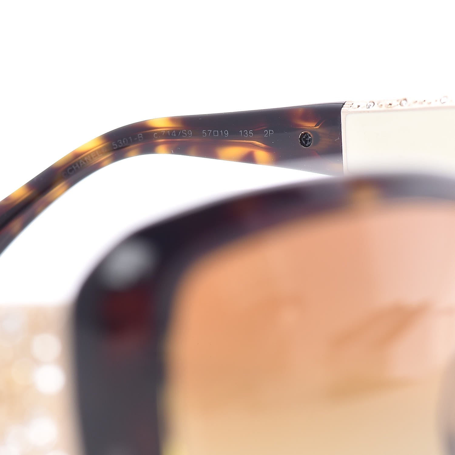 Chanel Crystal Polarized CC Square Sunglasses 5301-B Tortoise Gold 6 of 7