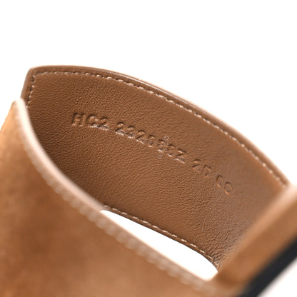 Hermes Velvet Goatskin Helia 60 Sandals 37.5 Brun Fume 10 of 11