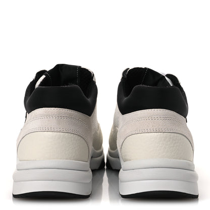 Chanel Mesh Suede Grained Calfskin Womens CC Sneakers 39.5 White Black 7 of 11