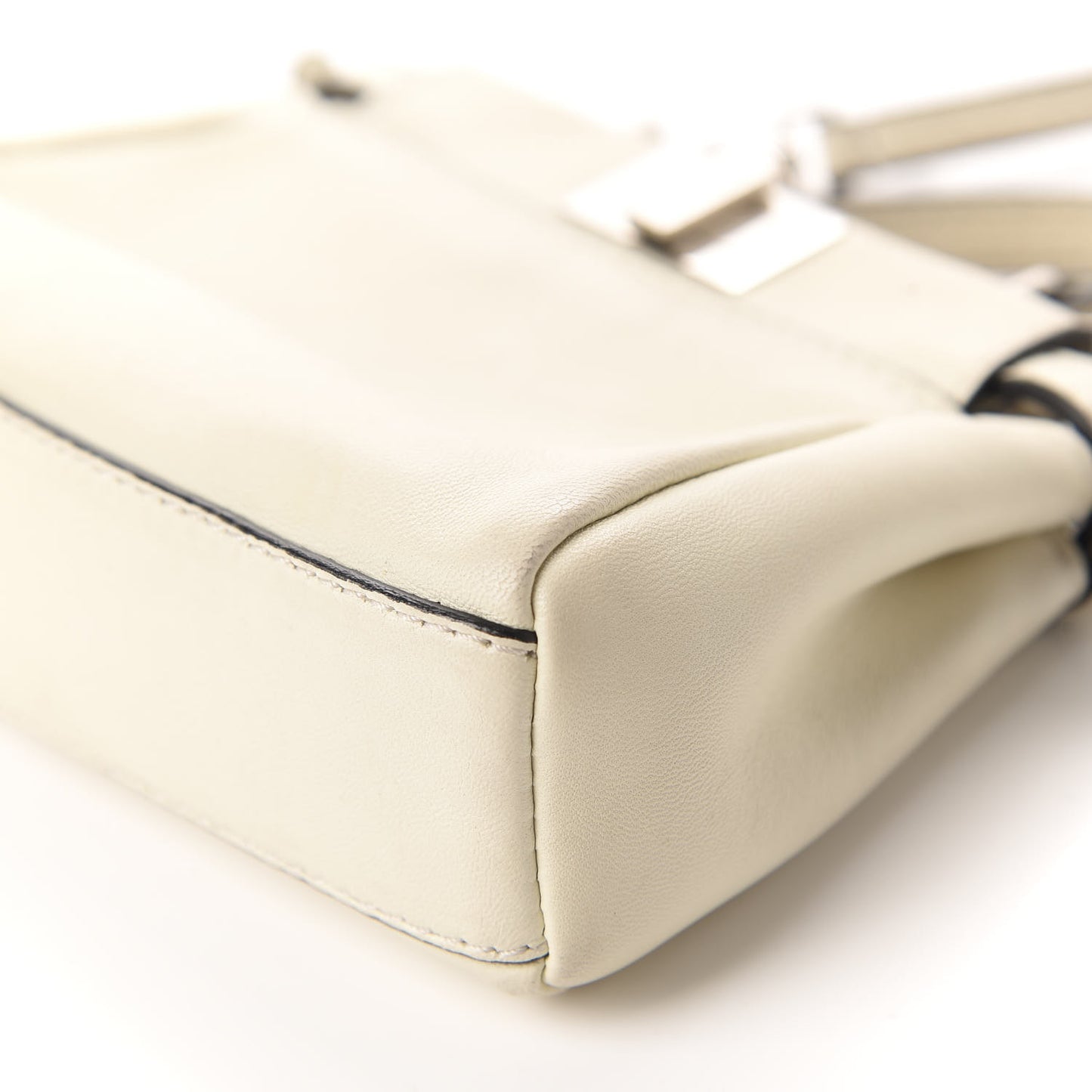 Shiny Nappa Micro Peekaboo Iconic Satchel White
