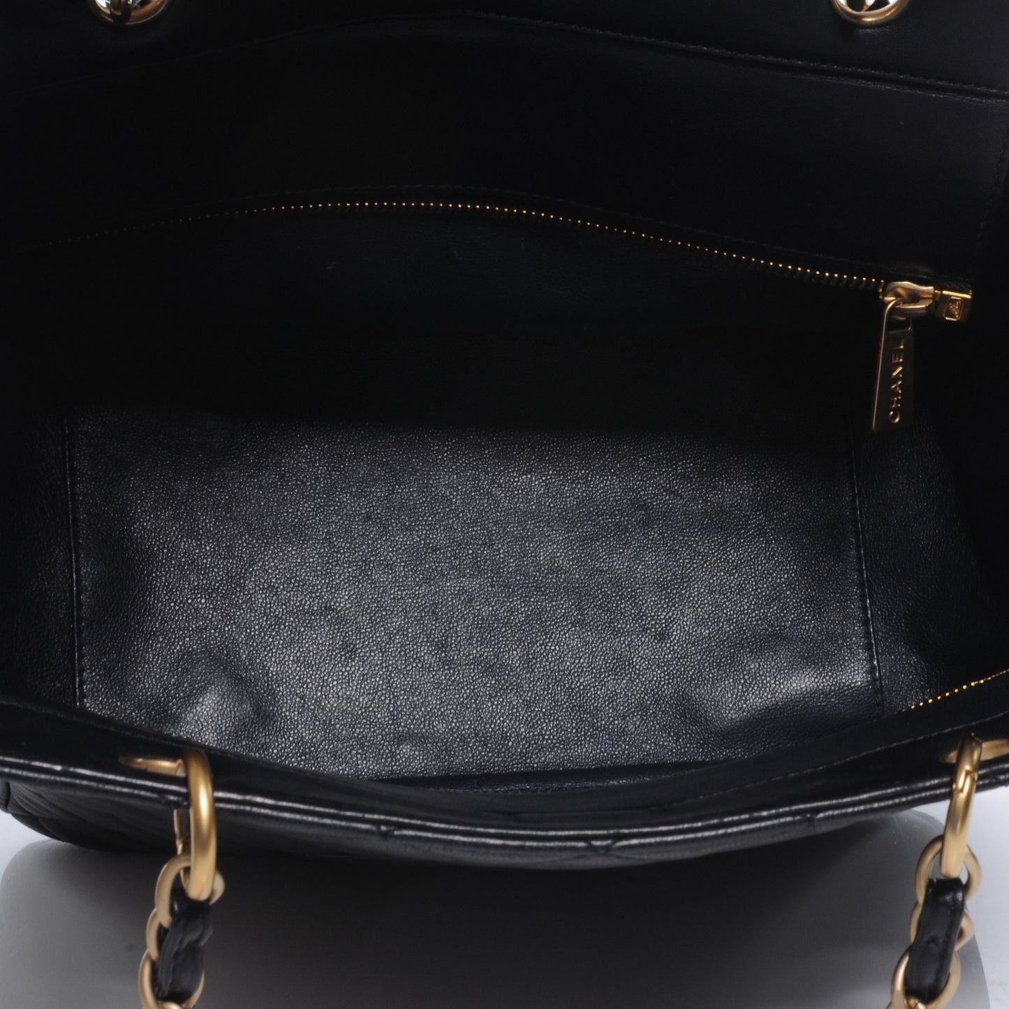Lambskin Petit Timeless Shopping Tote PTT Navy Blue