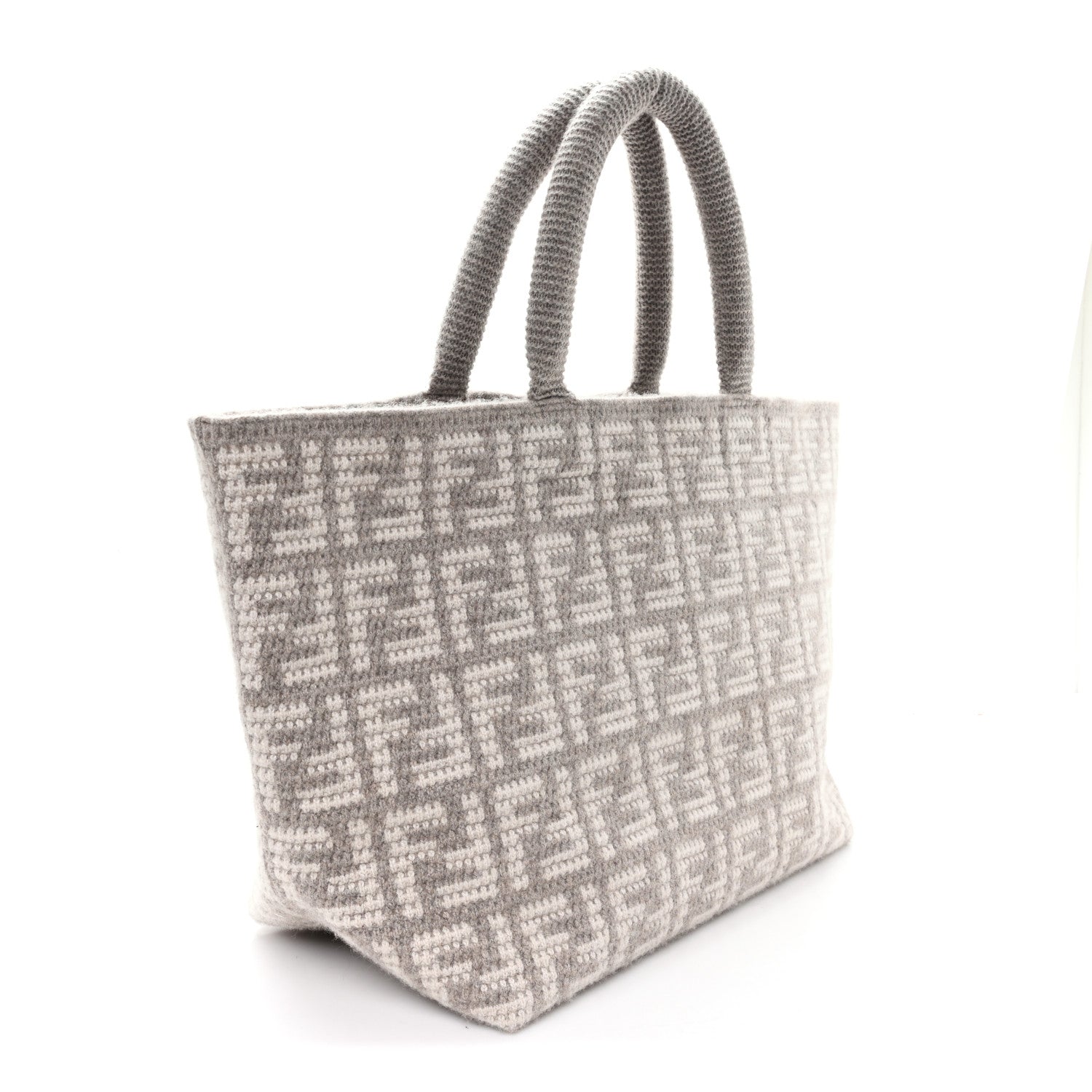 Fendi Cashmere Knit FF Large Shopper Tote Tortora 1862431