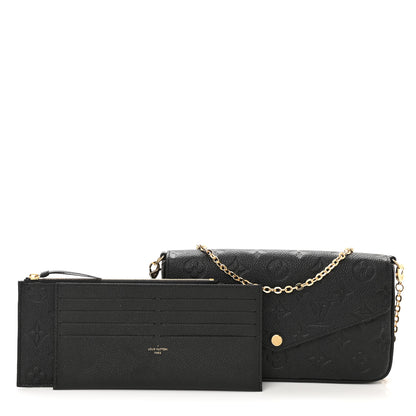 Louis Vuitton Empreinte Pochette Felicie Chain Wallet Black 1 of 8