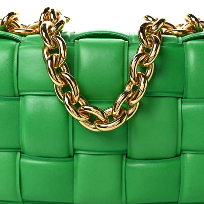 Bottega Veneta Lambskin Maxi Intreccio Padded Chain Cassette Crossbody Bag Grass 7 of 14