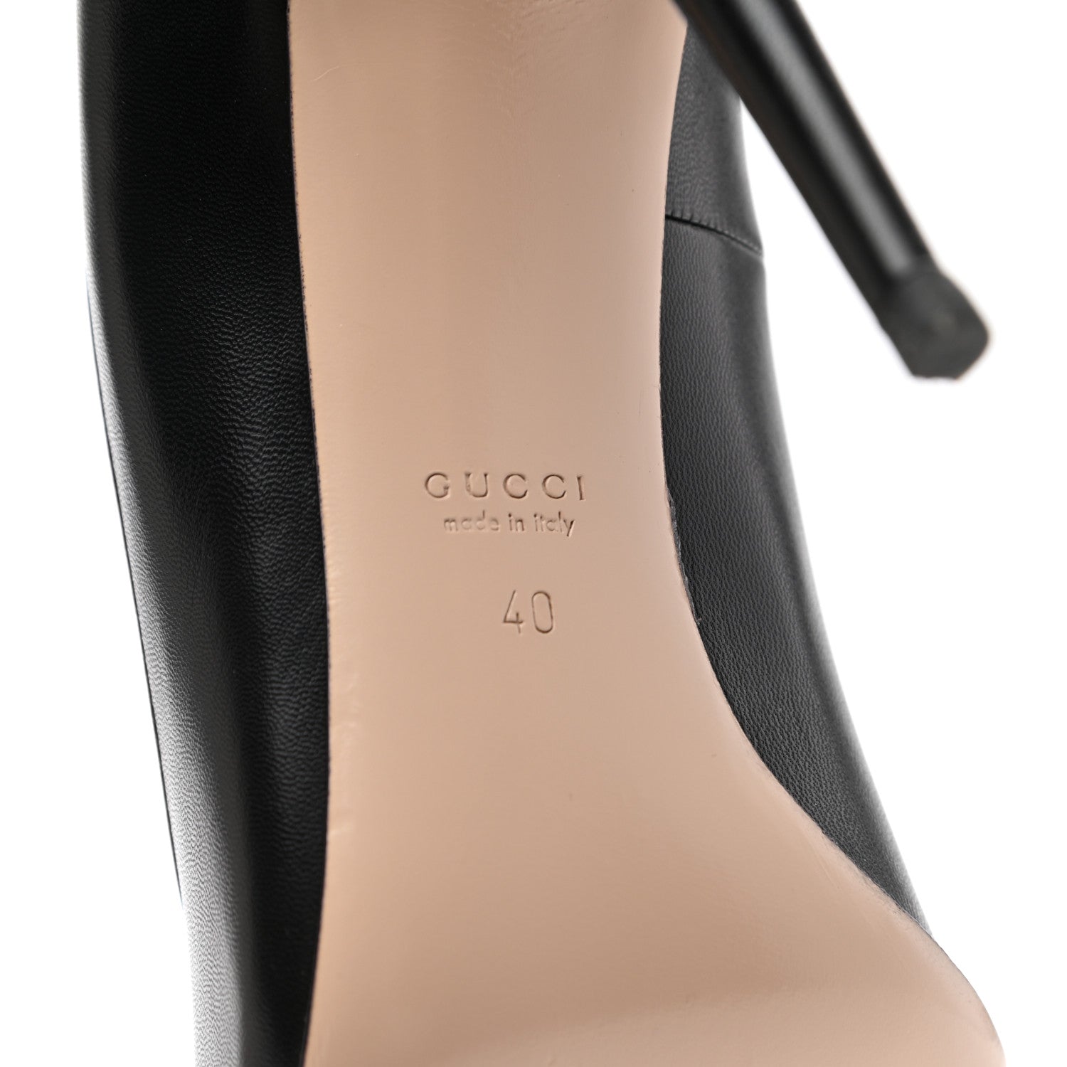 Gucci Calfskin Pearl Embellished Pumps 40 Black 6 of 14