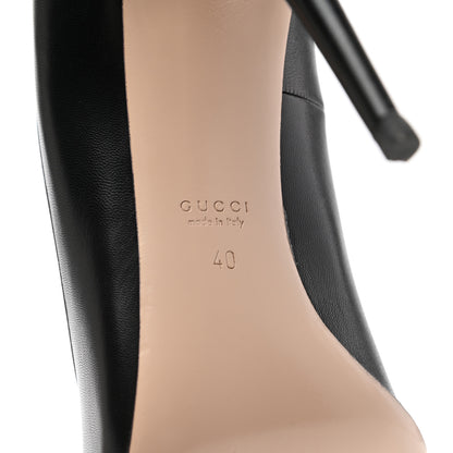 Gucci Calfskin Pearl Embellished Pumps 40 Black 6 of 14