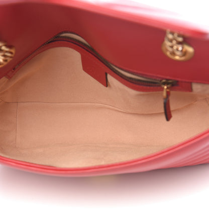 Gucci Calfskin Matelasse Small GG Marmont Shoulder Bag Hibiscus Red 5 of 10