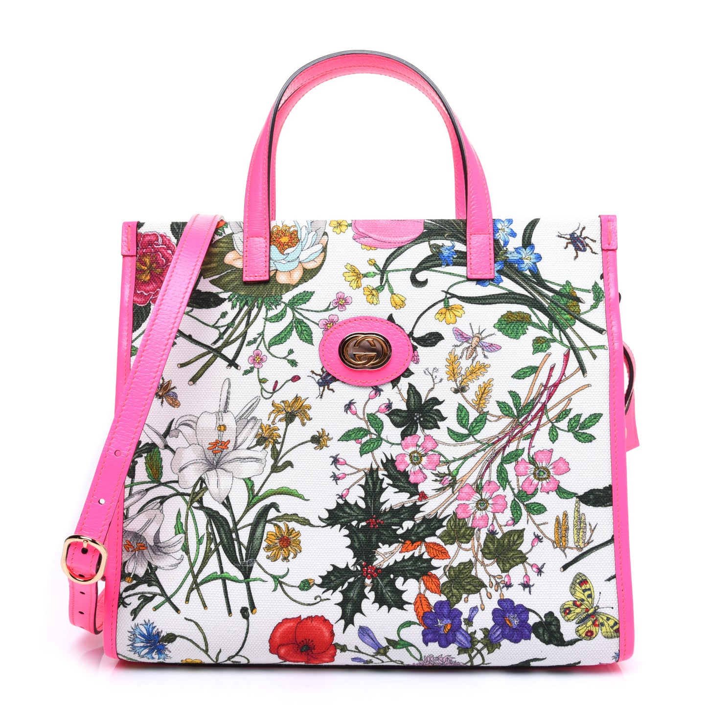 Canvas Medium Flora Tote Fuchsia