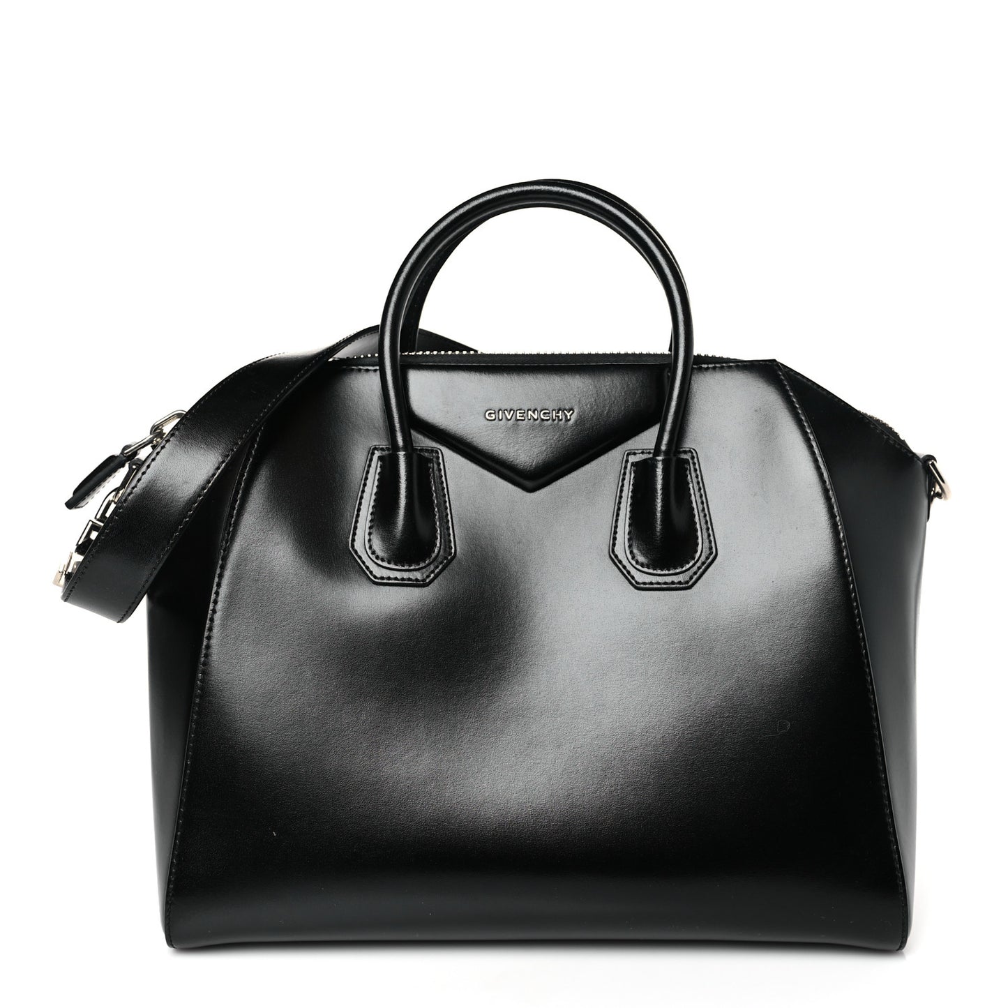 Shiny Lord Calfskin Medium Antigona Black