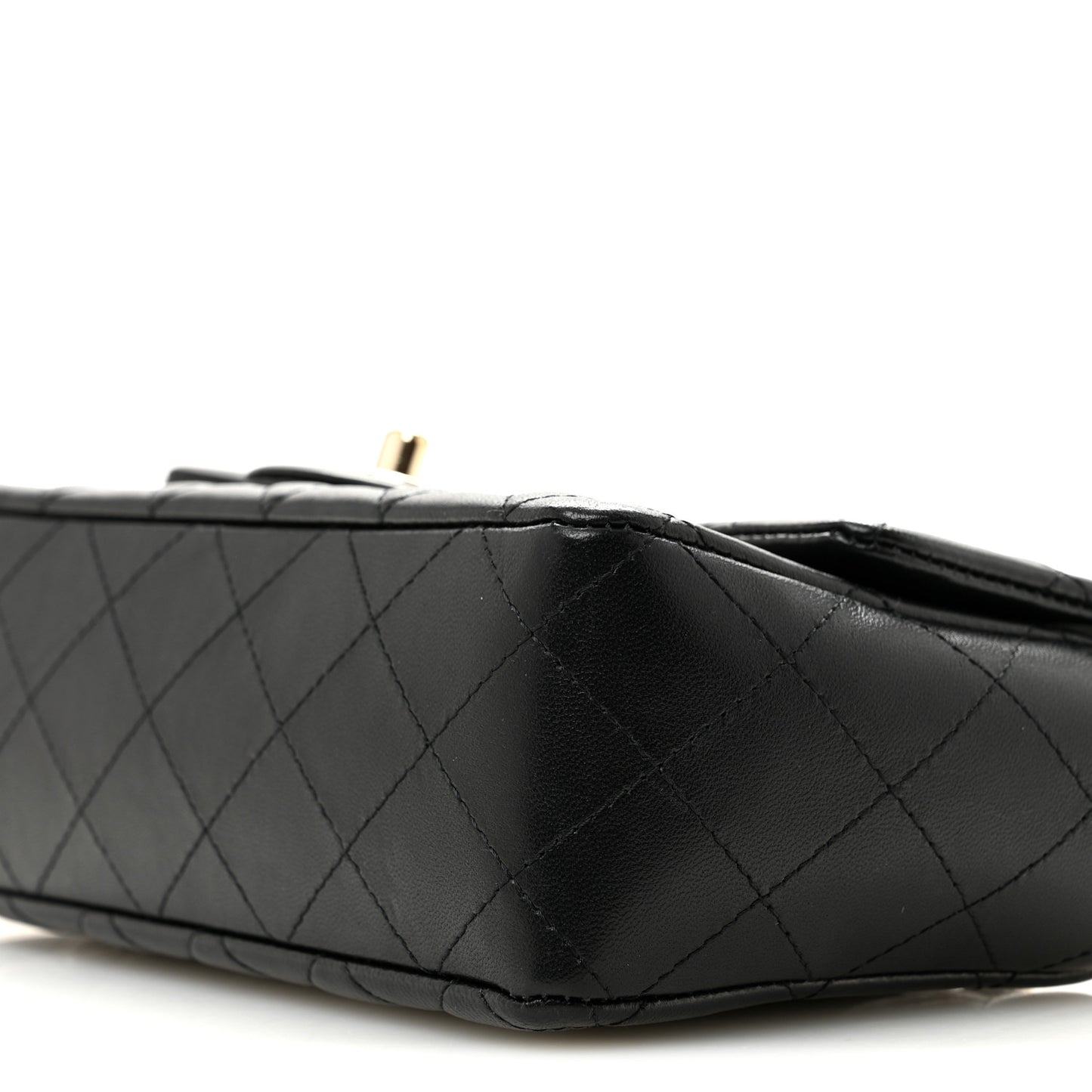 Lambskin Quilted Mini Rectangular Flap Black