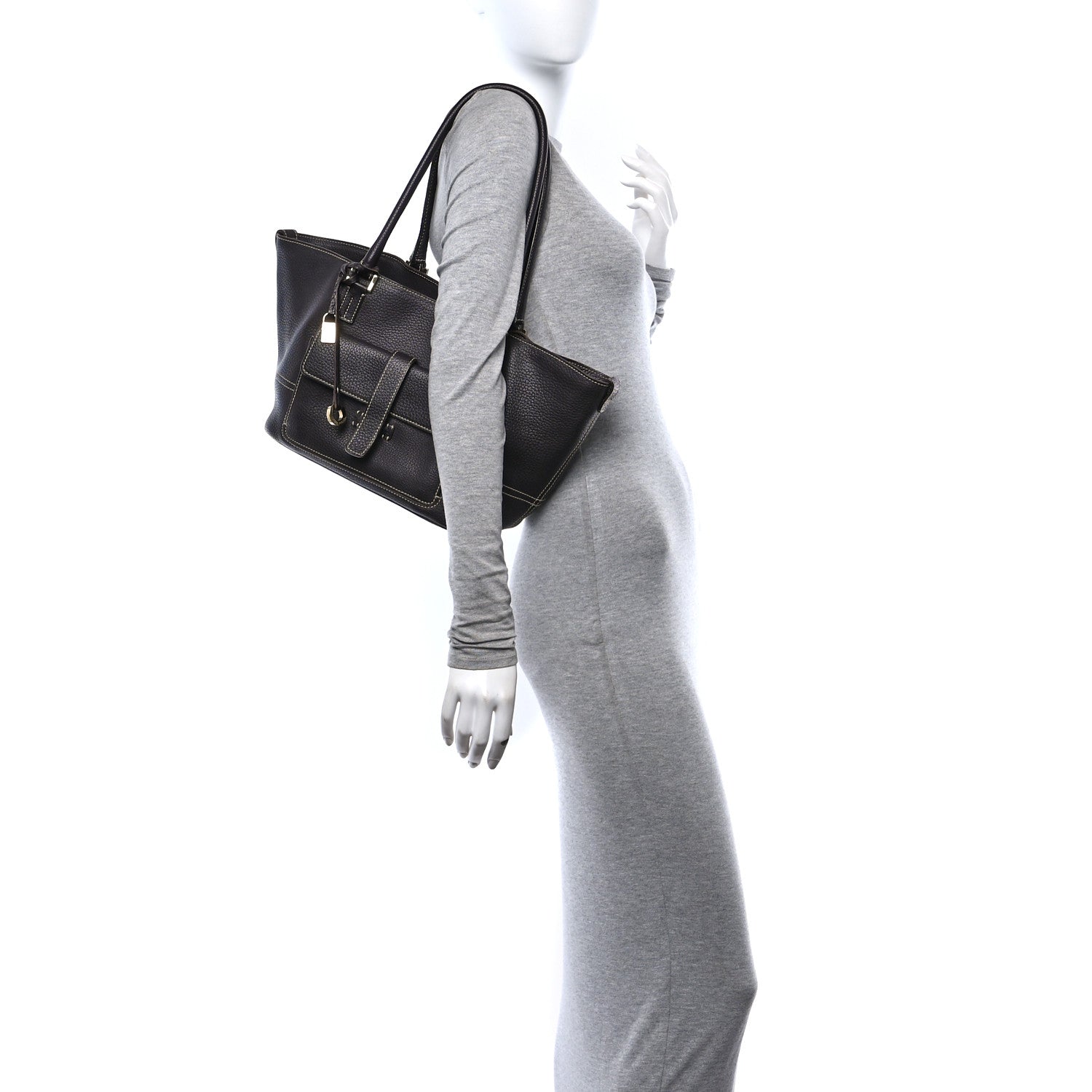 Loro Piana Odessa Mini Globe Shoulder Bag Dark Chocolate Licorice