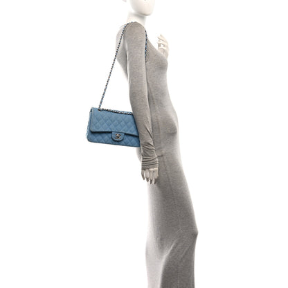 Chanel Denim Quilted Medium Double Flap Light Blue 2 of 10
