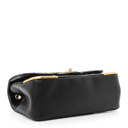 Chanel Calfskin Chevron Quilted Mini Rock The Corner Flap Black 4 of 10