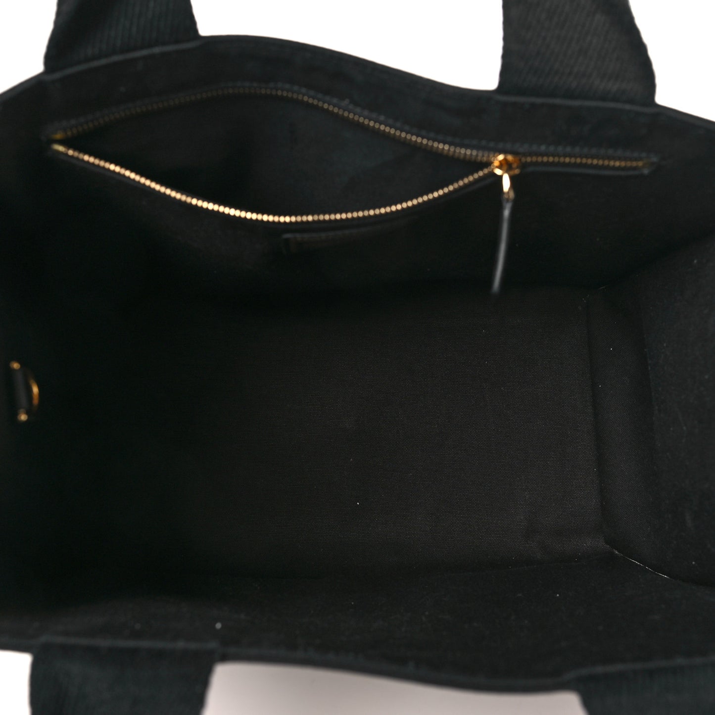 X VERSACE Cotton Canvas Cuoio Romano Fendace Logo Embroidered Signature Shopping Tote Black Gold