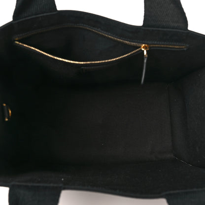 Fendi X VERSACE Cotton Canvas Cuoio Romano Fendace Logo Embroidered Signature Shopping Tote Black Gold 5 of 8