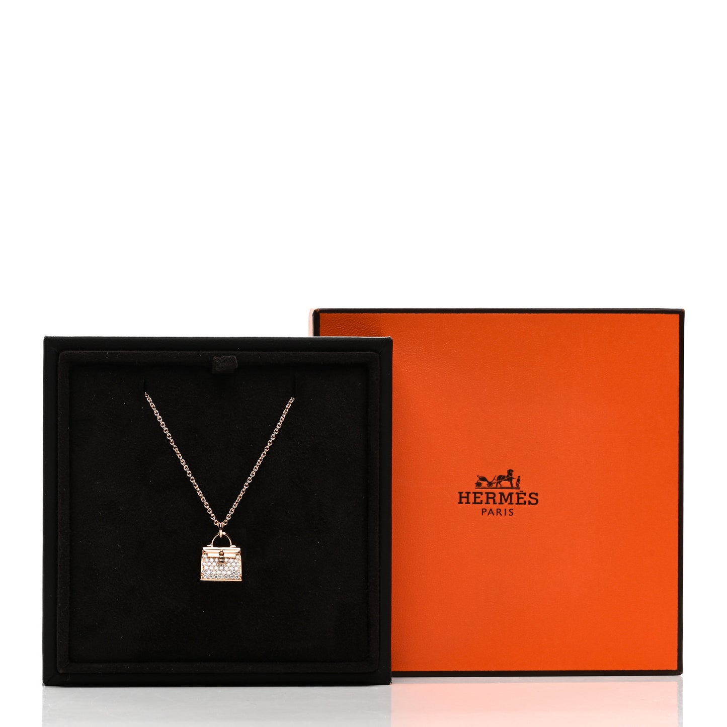 18K Rose Gold Diamond Kelly Amulettes Pendant Necklace