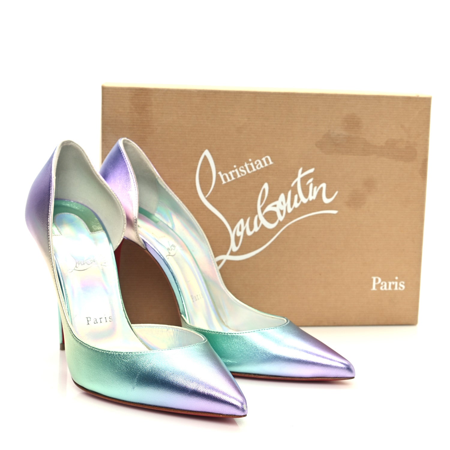 Christian Louboutin Iridescent Nappa Lam Licorne Iriza 100 Pumps 39.5 Multicolor 11 of 11
