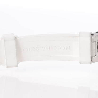 Louis Vuitton Stainless Steel Rubber Diamond Mother of Pearl 34mm Tambour Lovely Cup Quartz Watch 6 of 12