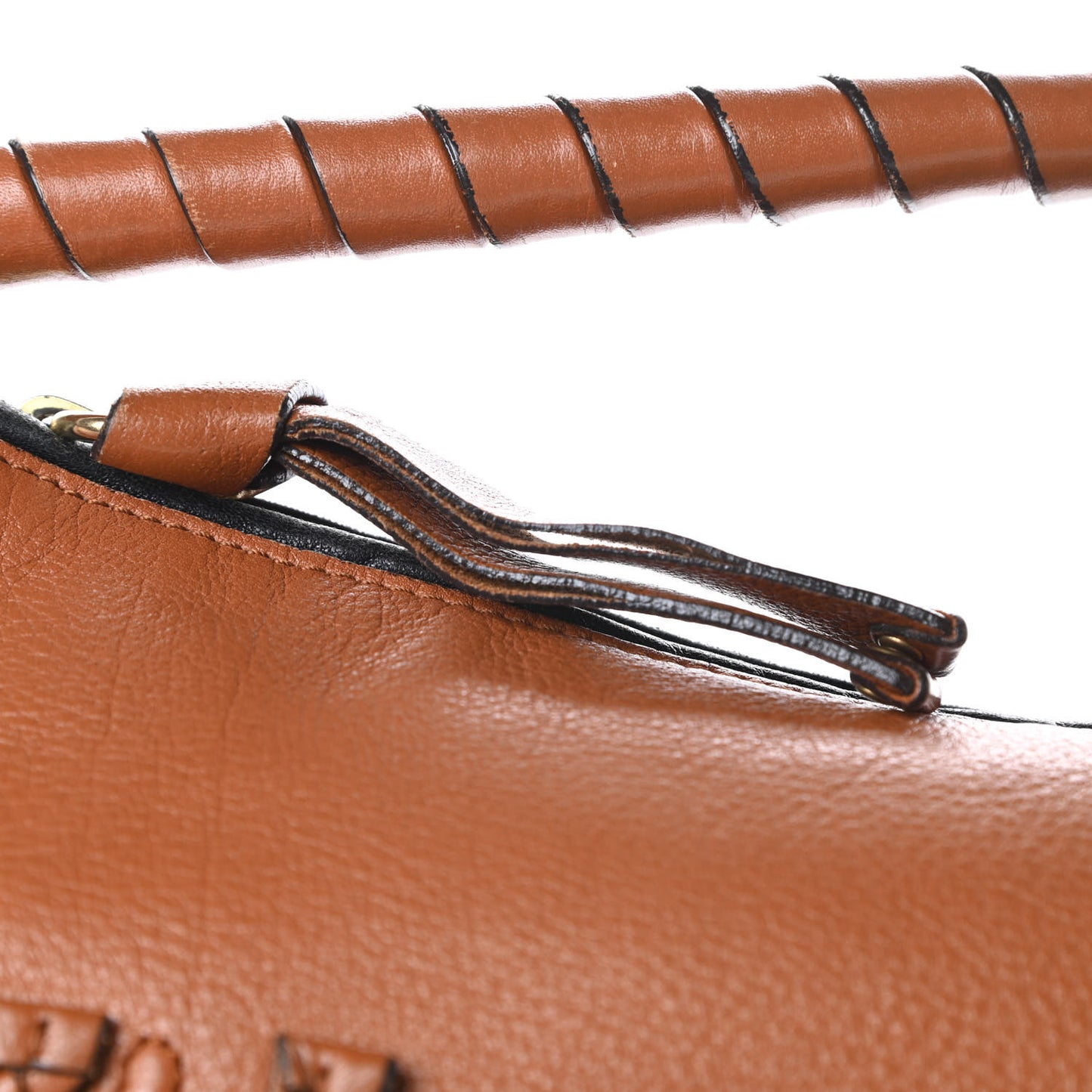 Calfskin Braided Large Marcie Hobo Caramel