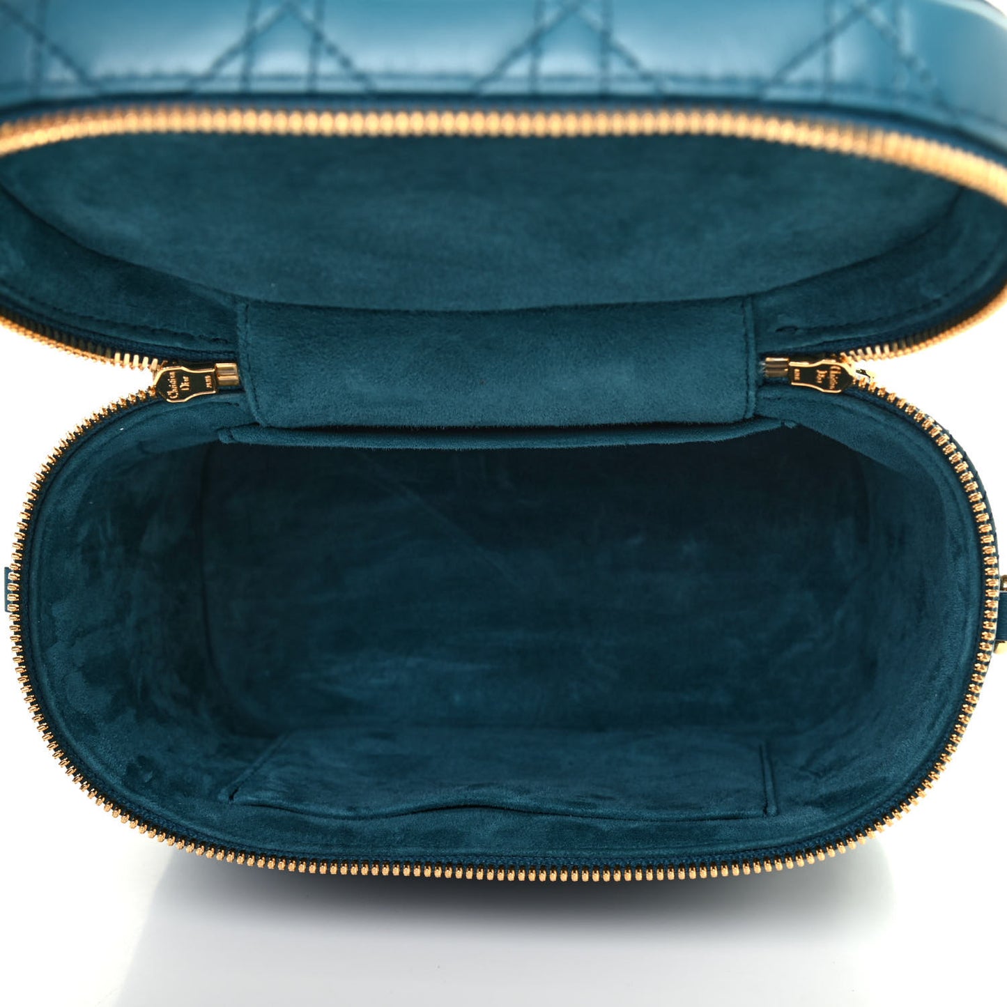 Lambskin Cannage Small Diortravel Vanity Case Deep Ocean