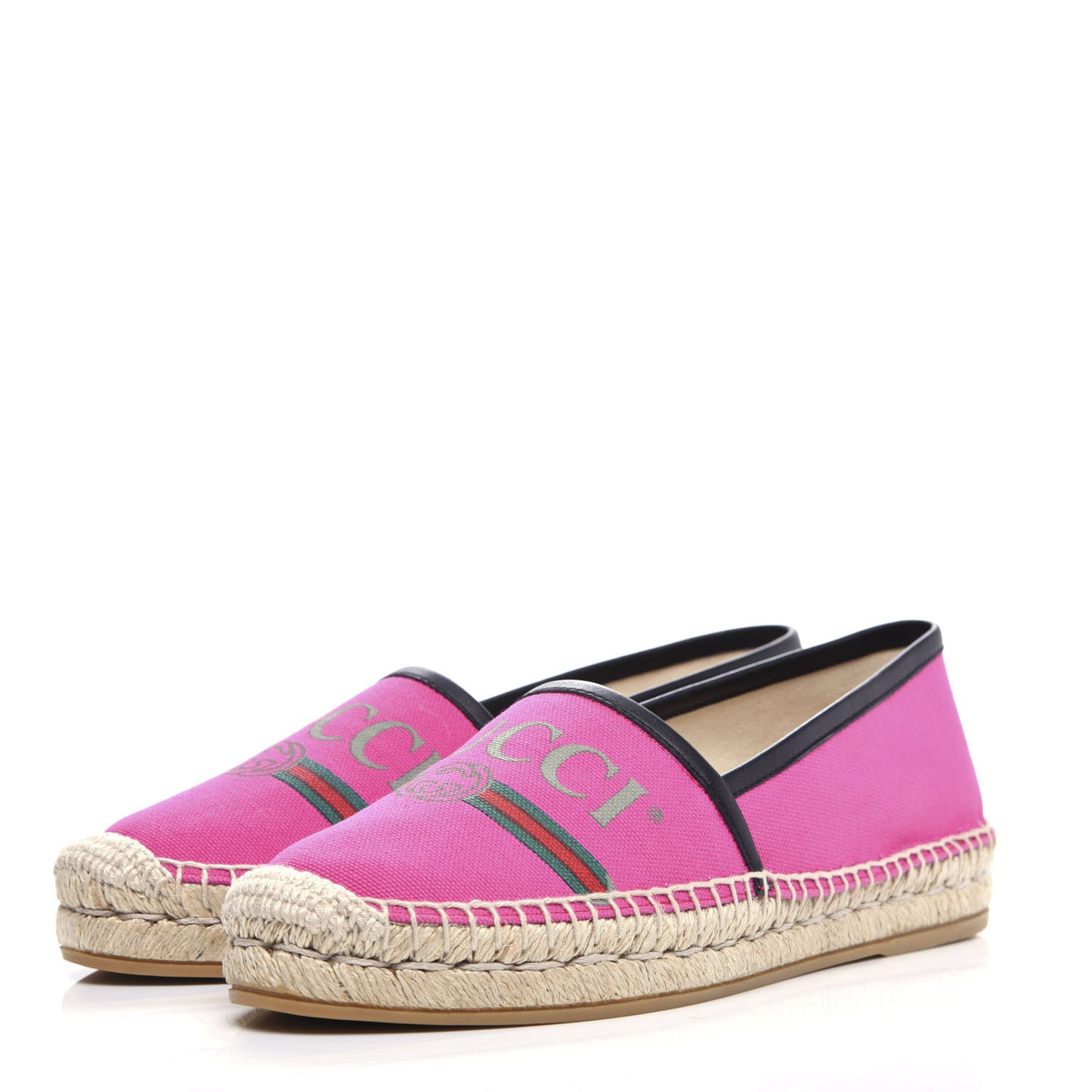 Canvas Logo Espadrilles 36.5 Cyclamen Rose Black