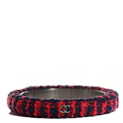 Chanel Tweed CC Narrow Bangle M Red Blue 1 of 5
