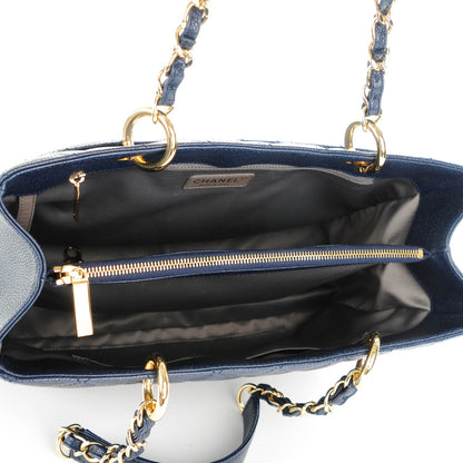 Chanel Caviar Quilted Grand Shopping Tote GST Navy 5 of 7
