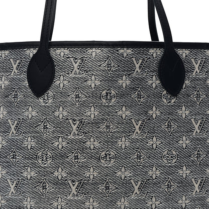 Louis Vuitton Monoglam Neverfull MM Blue 8 of 10