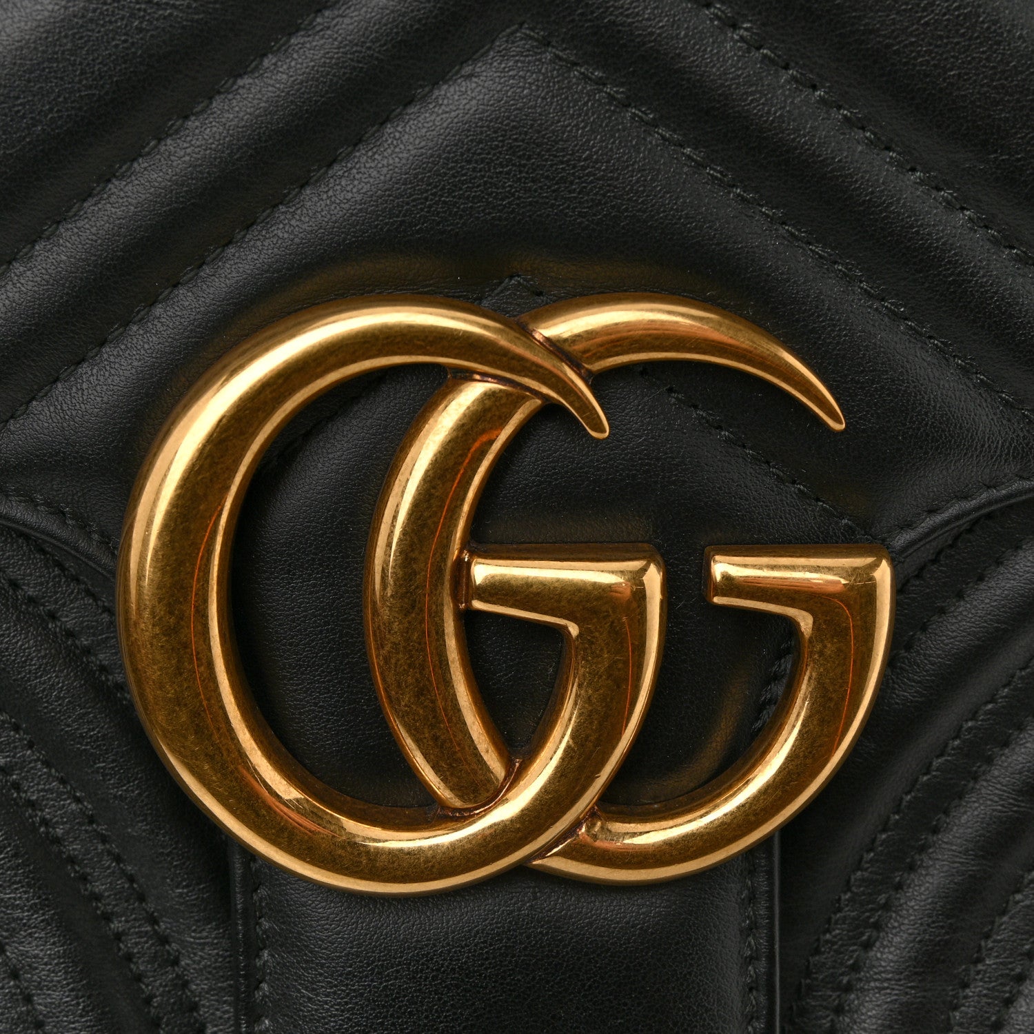 Gucci Calfskin Matelasse Medium GG Marmont Shoulder Bag Black 21 of 23