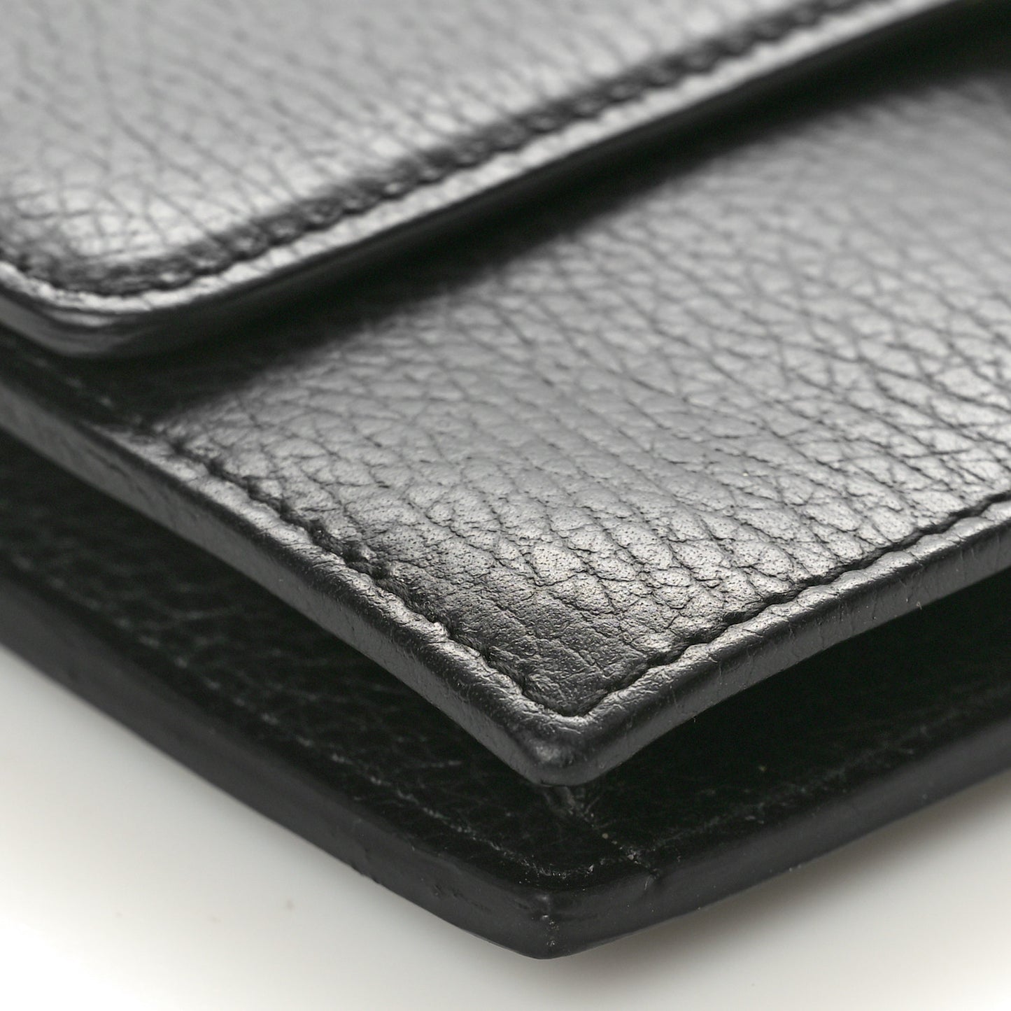 Dollar Calfskin Interlocking G Chain Wallet Black