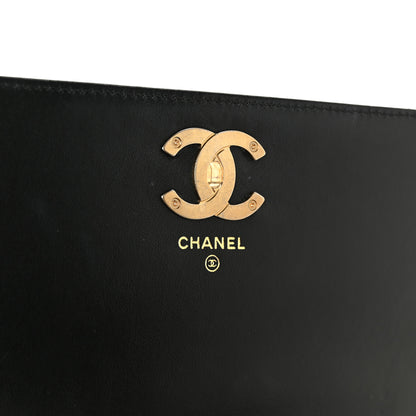 Chanel Caviar Quilted Camellia Clutch With Chain Black 6 of 12