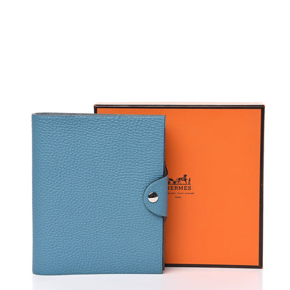 Hermes Taurillon Clemence Ulysse PM Notebook Cover Blue Jean 7 of 7