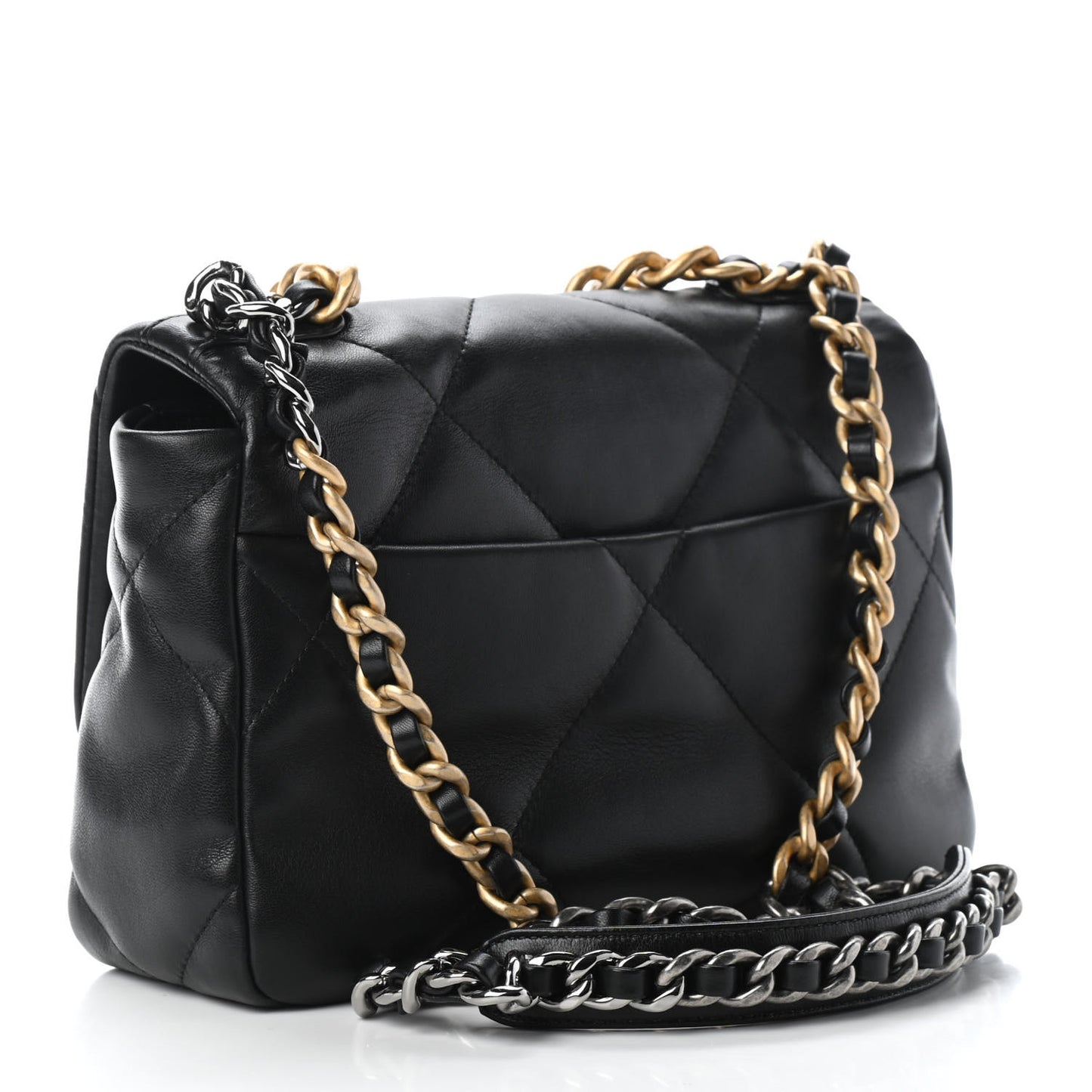 Lambskin Quilted Medium Chanel 19 Flap Black