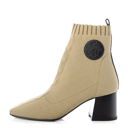 Hermes Knit Calfskin Volver 60 Ankle Boots 36 Vert Resine 1 of 10