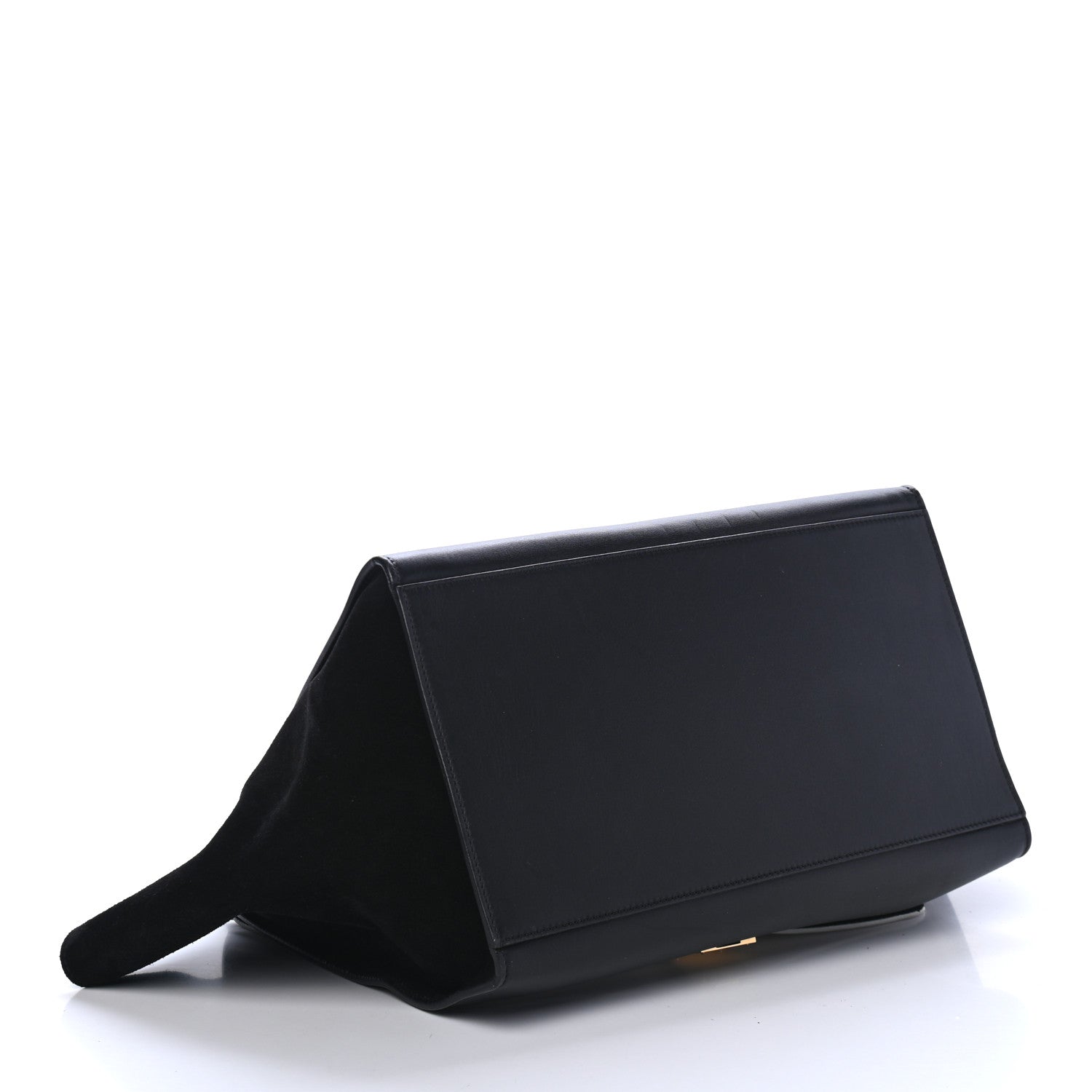 Celine Smooth Calfskin Suede Large Bi-Color Trapeze Black 3 of 4