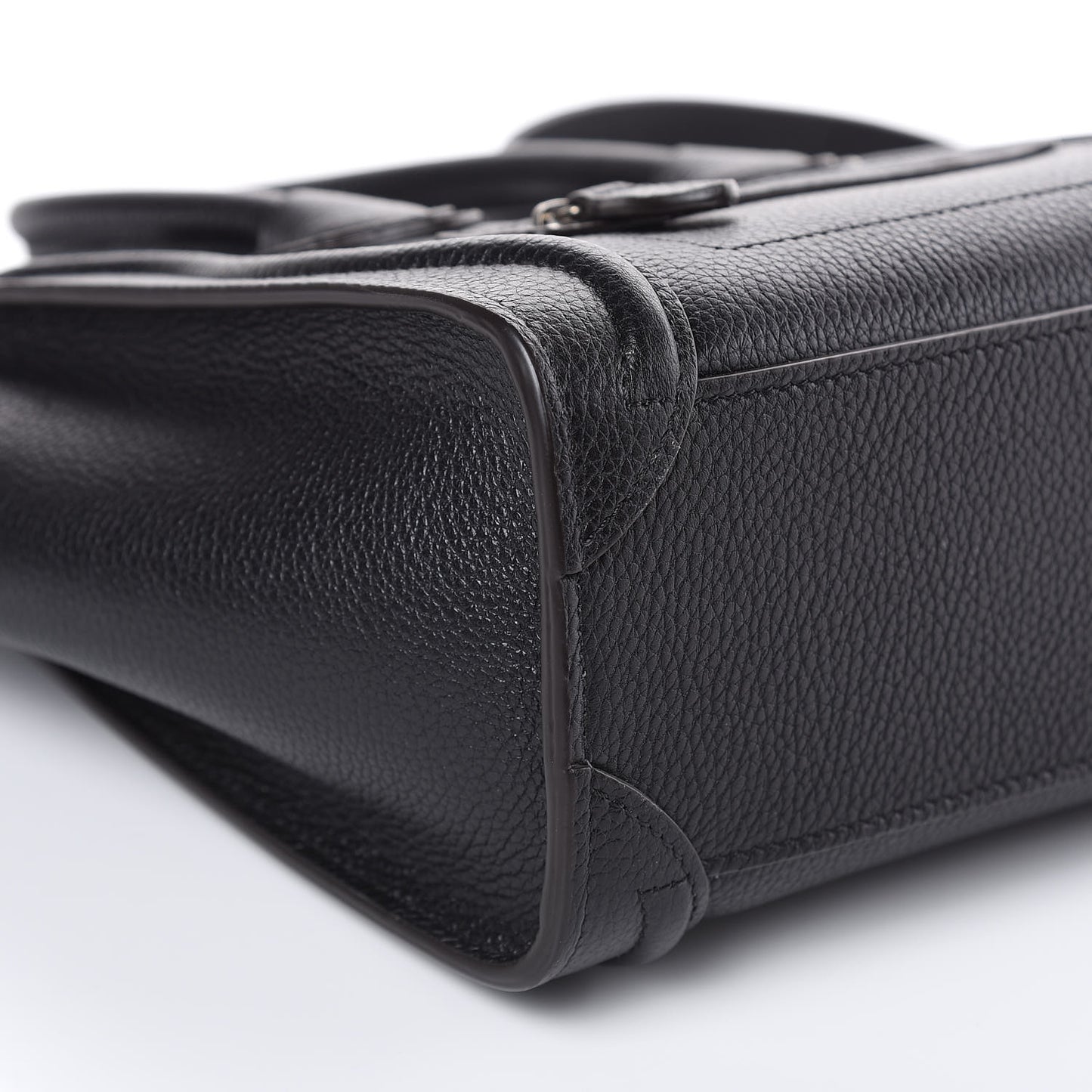 Drummed Calfskin Nano Luggage Black