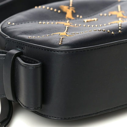 Chloe Smooth Calfskin Little Horses Embroidered Shoulder Bag Black 8 of 10