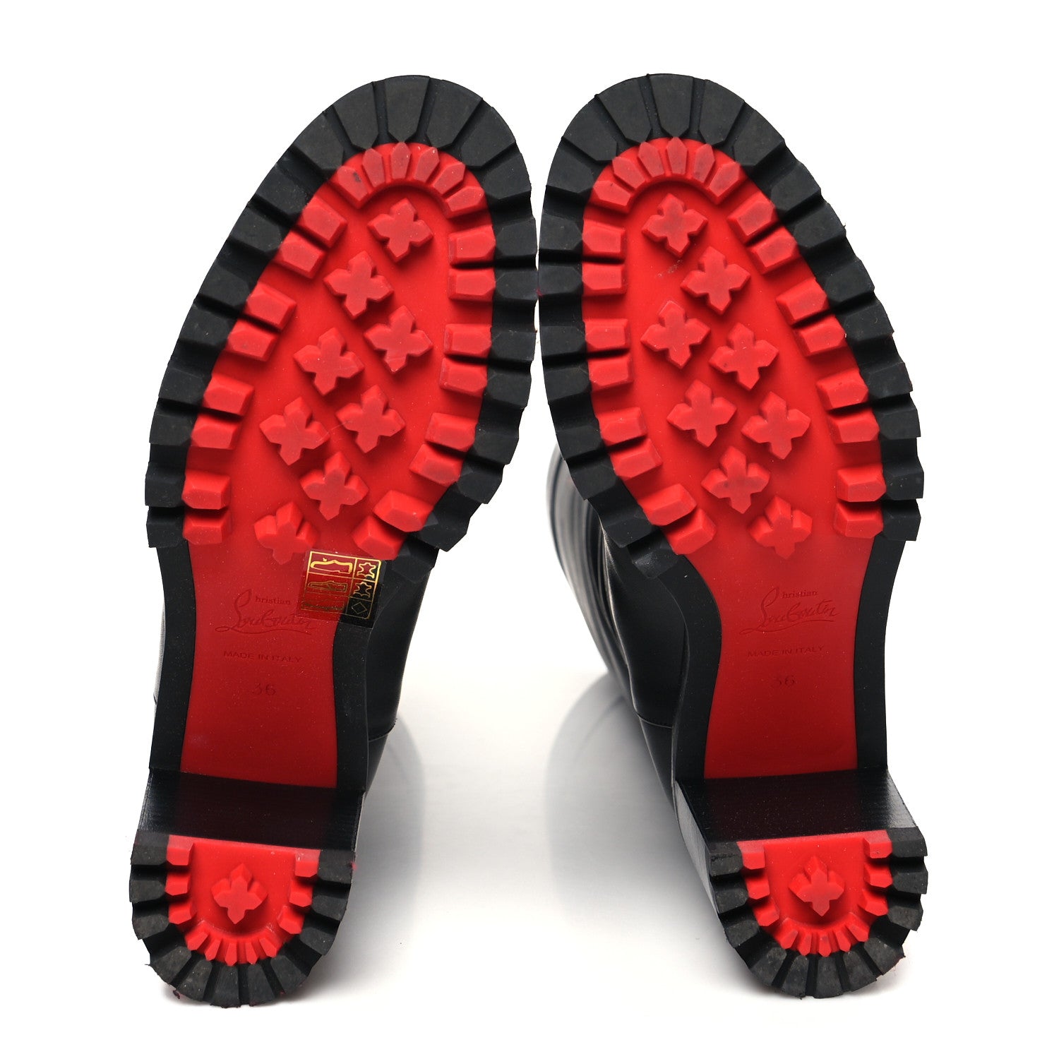 Christian Louboutin Calfskin Kari Lug 70 Boots 36 Black 5 of 7