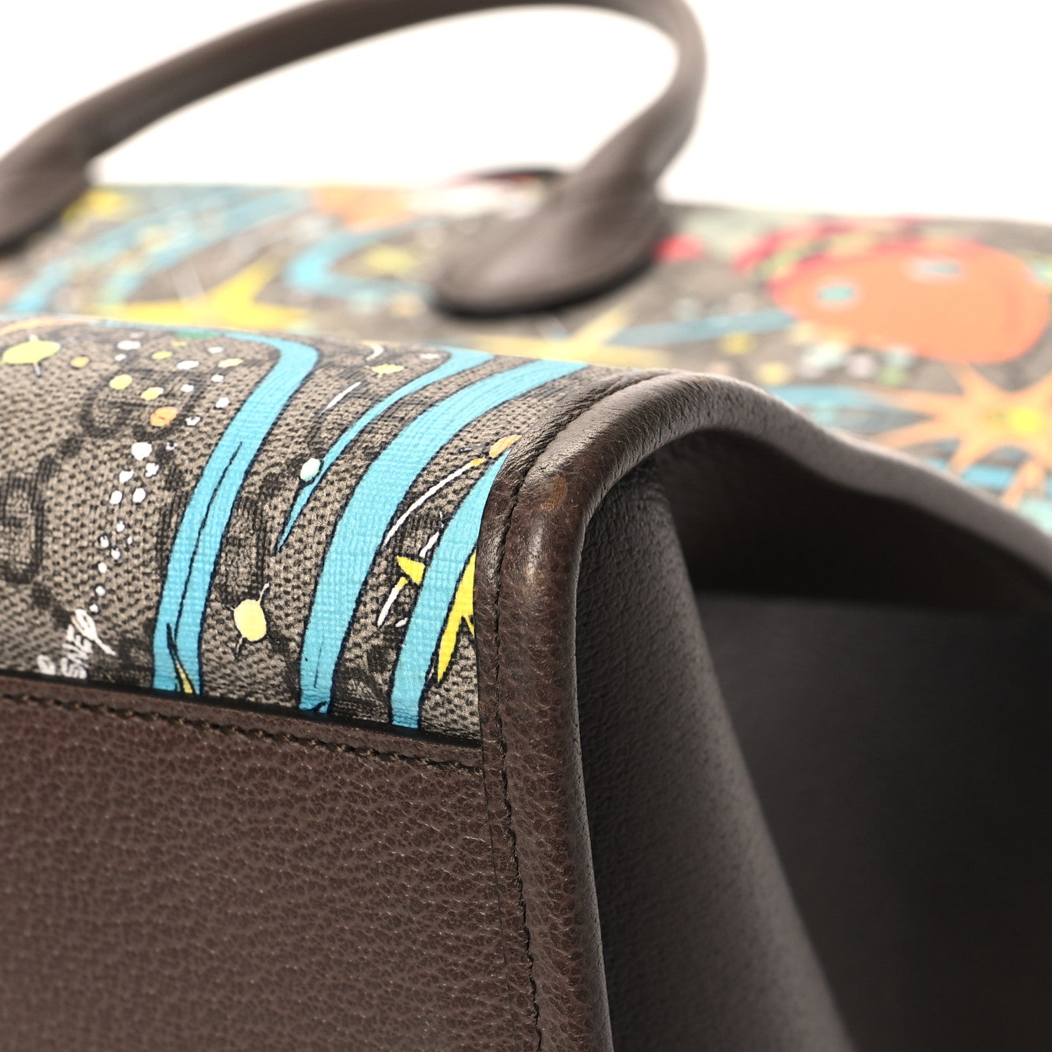 Gucci X DISNEY GG Supreme Monogram Donald Duck Retro Interlocking G Shopping Tote Beige Multicolor New Acero 10 of 13